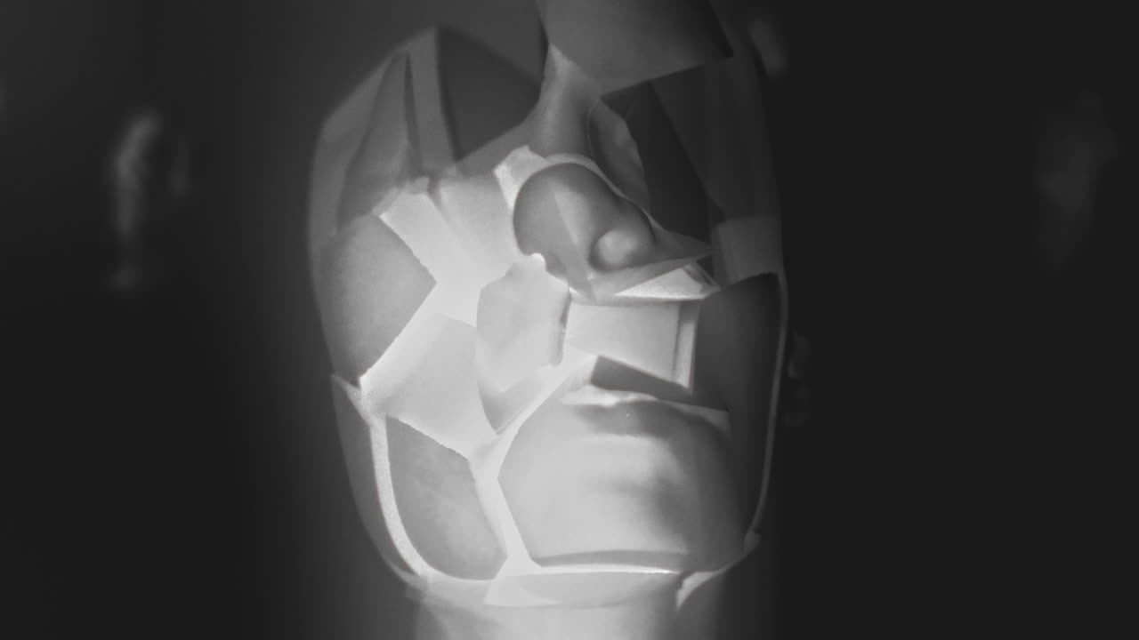 Broken mannequin head shells in xray