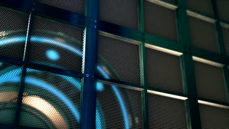 turbine engine test in steel cage 3d concept video animation loop