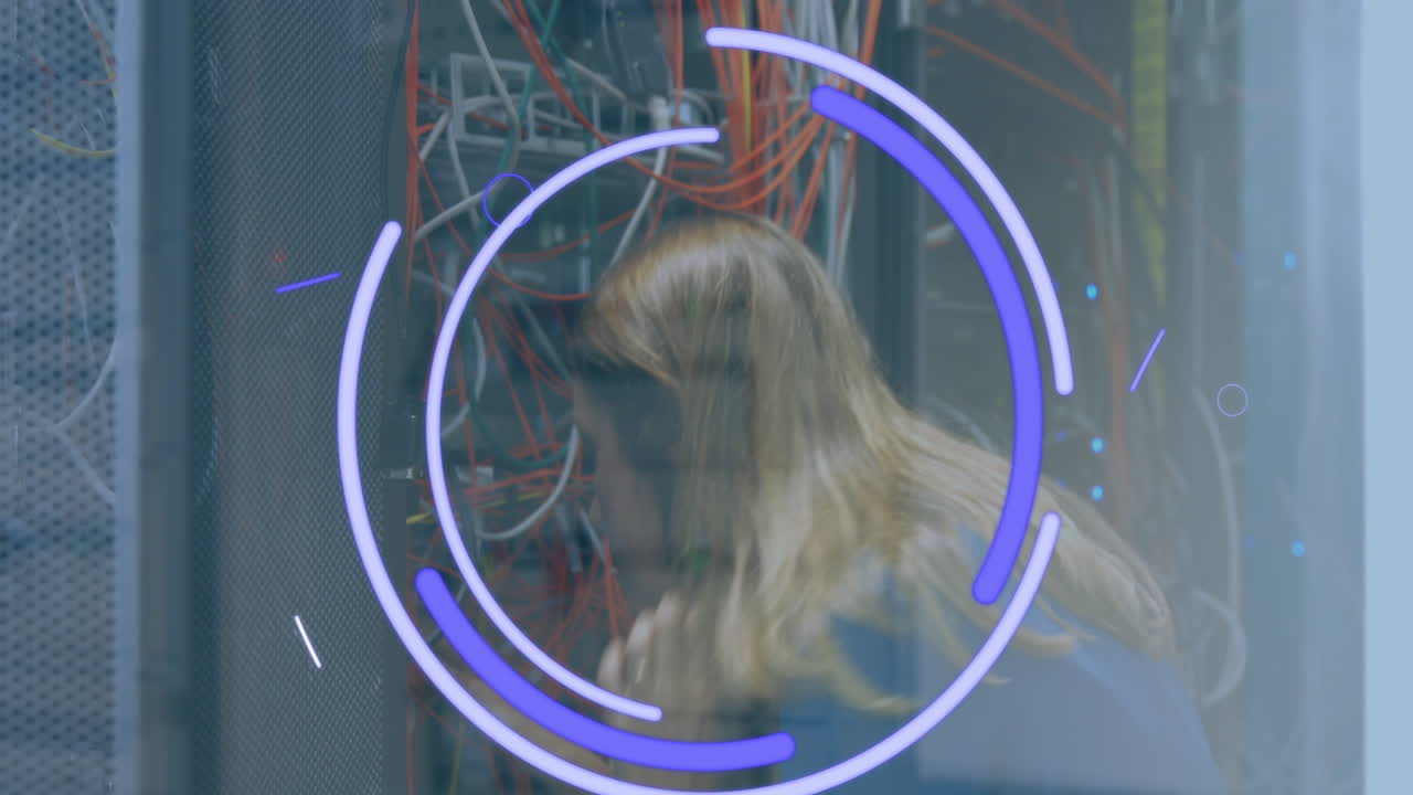 animación del procesamiento de datos a través de técnicas informáticas caucásicas y servidores informáticos