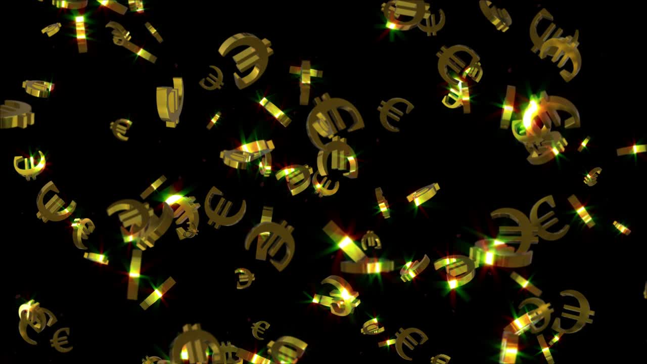 유로 동전 마크 루프 애니메이션