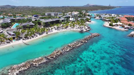 caribbean beach at willemstad in netherlands curacao