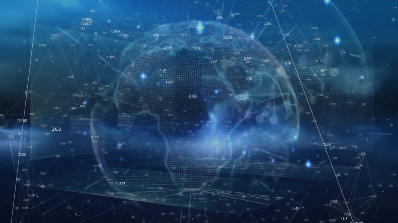 Animation of globe over data processing