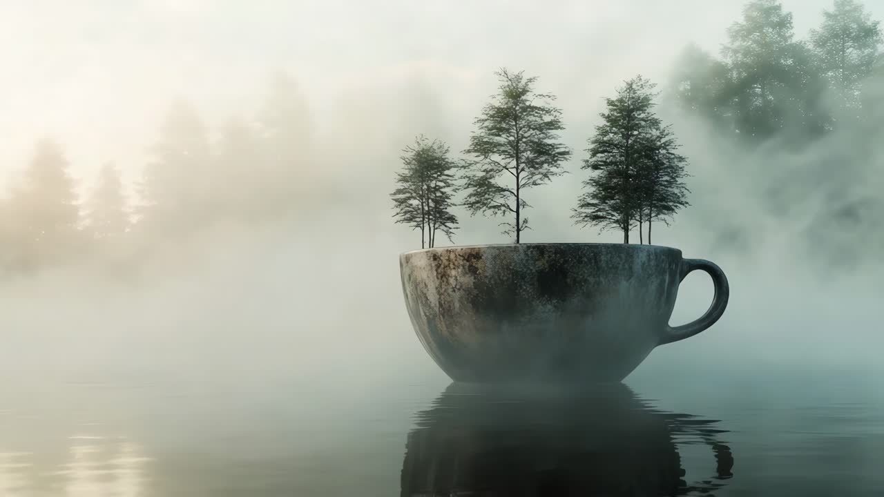 Misty Forest in a Coffee Cup