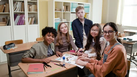 diverse group of students collaborating in a classroom