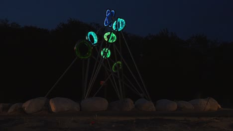 A-statue-light-in-full-power-at-a-local-beach