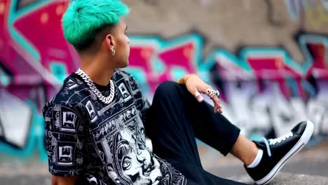 stylish young man in urban setting