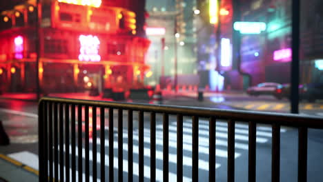 la calle de la ciudad cyberpunk por la noche