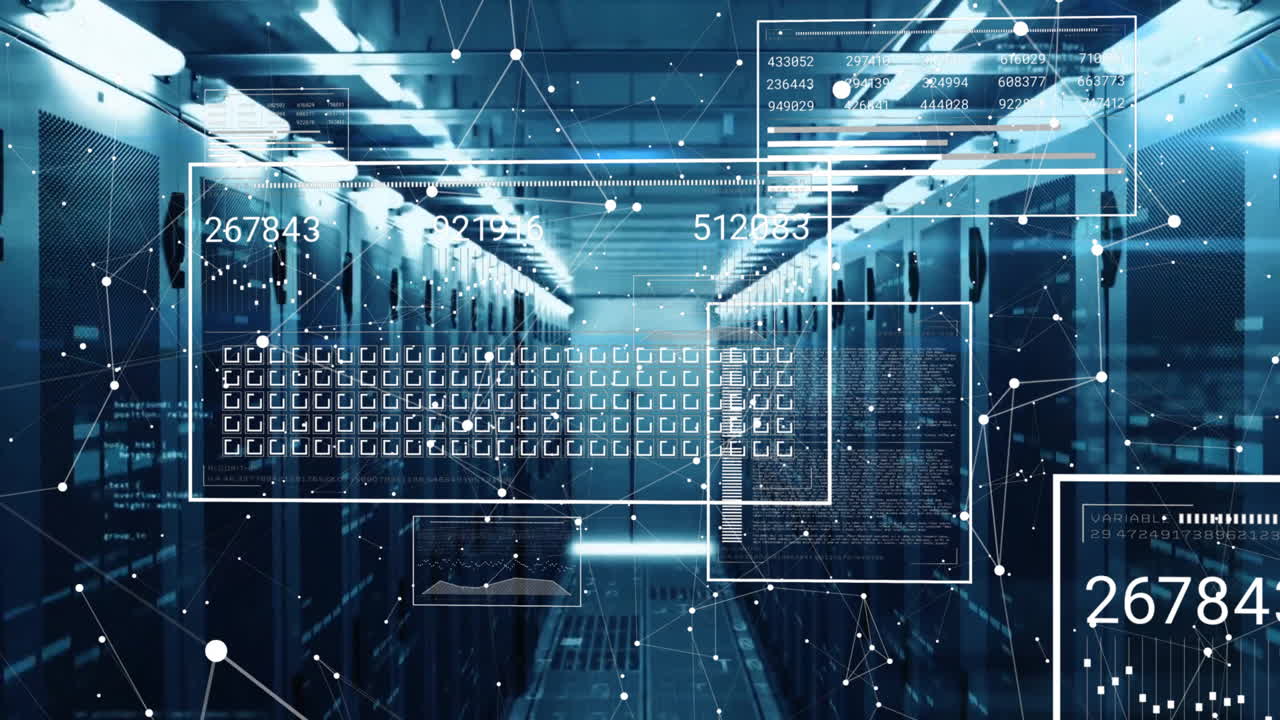 Animation of data processing over computer servers