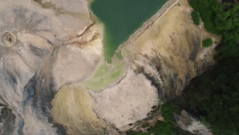 aerial top view of hierve el agua's mineral formations, oaxaca, mexico