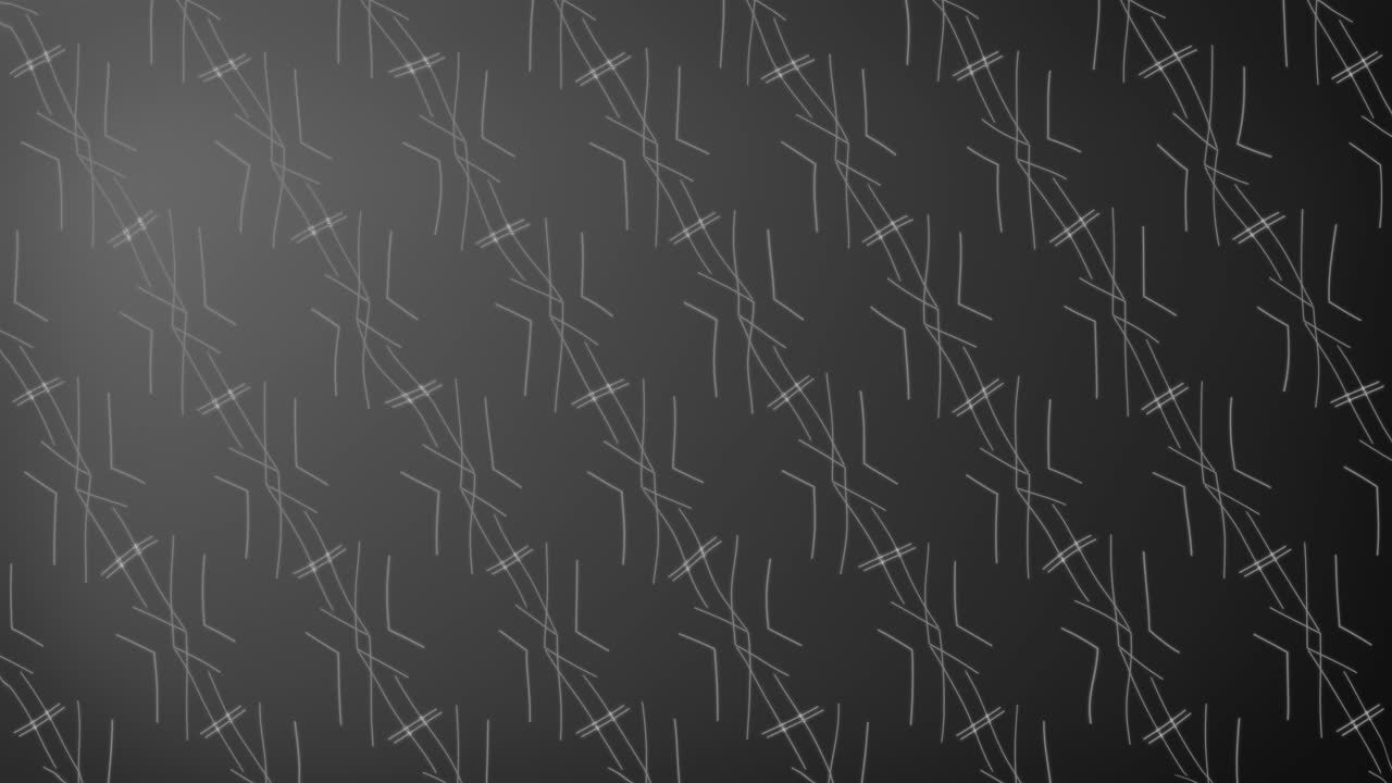 Geometric 2D patterns with moving glowing lines shapes mirror symmetry visual effects motion graphics across gradient background abstract outlines animation futuristic design colours black white grey