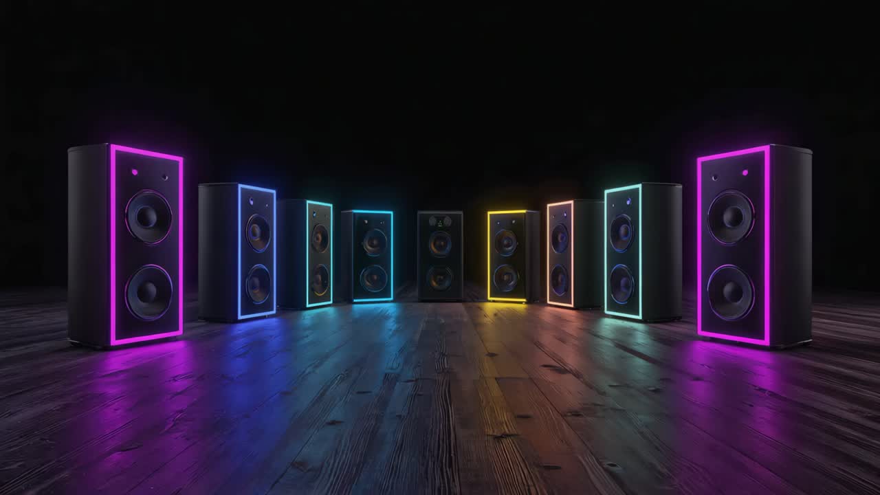 Neon lit speakers