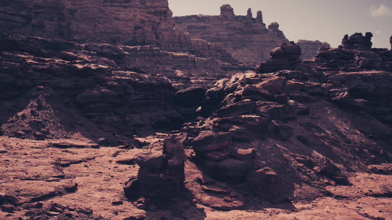 Secluded trail surrounded by rocky formations inviting adventure