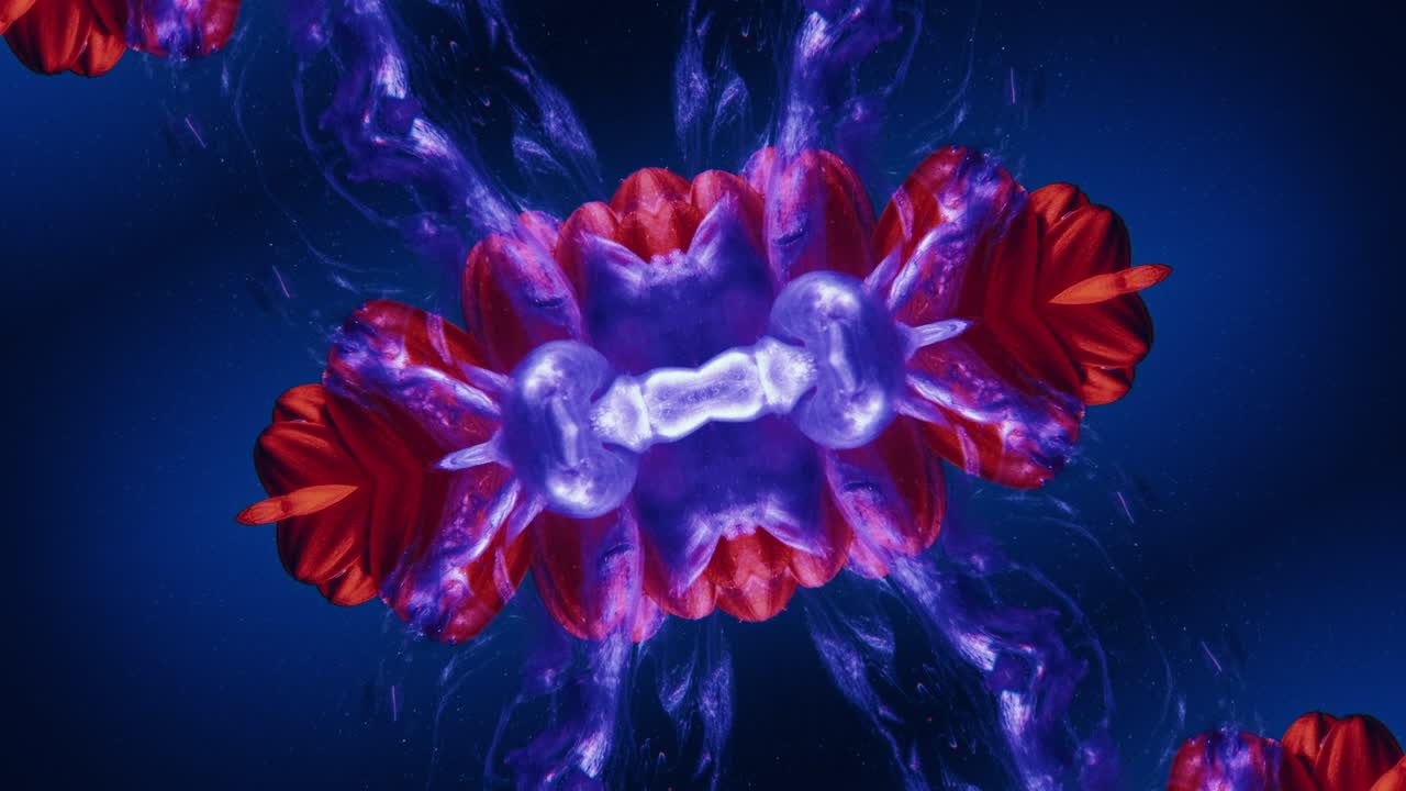 agua de flor de tinta azul brillante pétalos de naranja