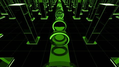 bucle verde círculo geométrico abstracto túnel de fondo