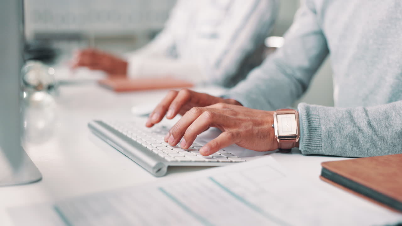 Typing on a Computer Keyboard in an Office