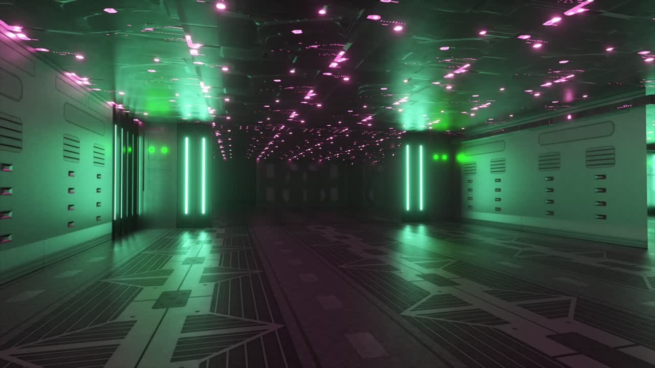 corredor de neón futurista