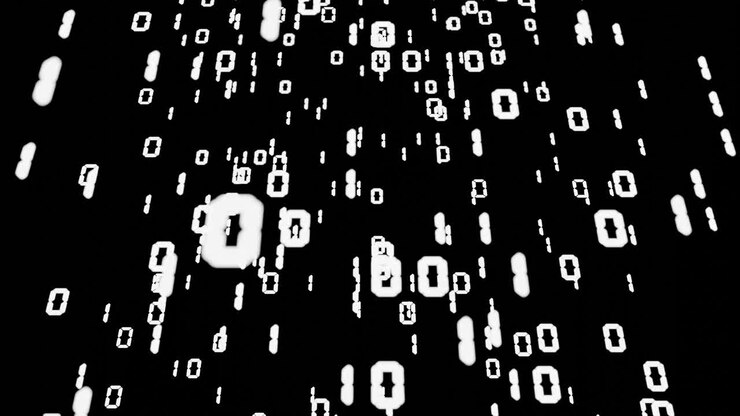 3D Binary Numbers in random order motion background 4K animation