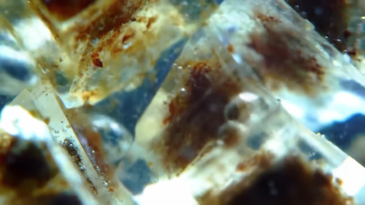 Exploring the Mesmerizing Patterns of Crystals Under Close Examination in Vibrant Colors