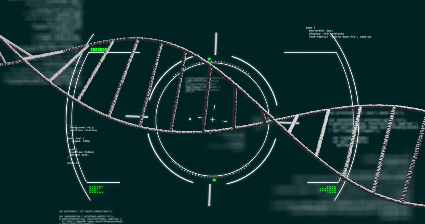 Animation of network of connections and screens over dark background