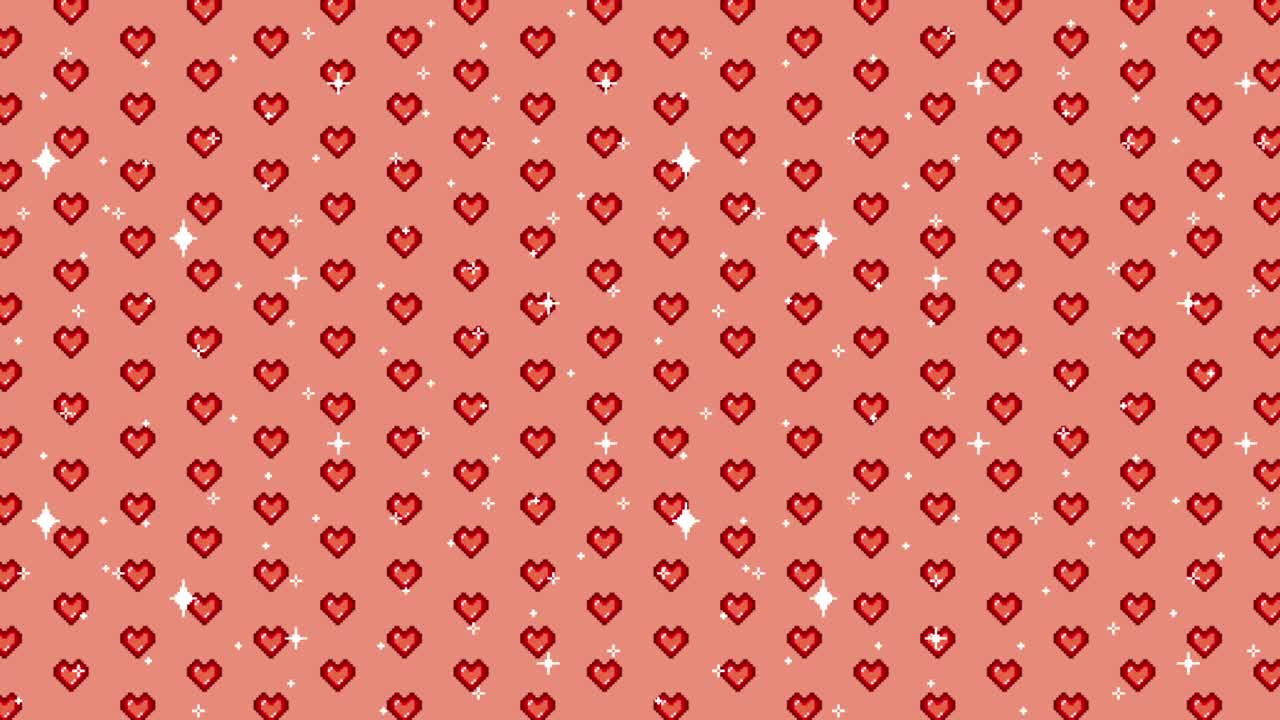Pixel Art Heart Pattern