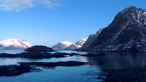 gorgeous winter fjords north of the arctic circle in lofoten islands norway