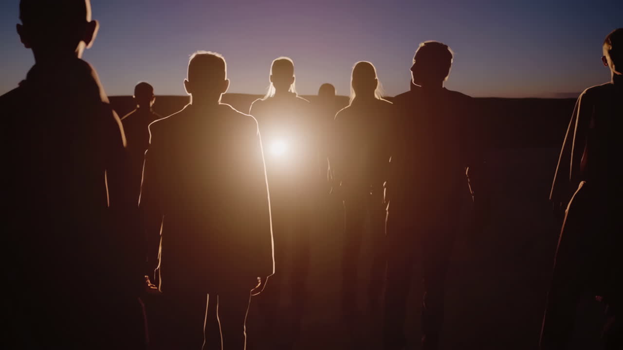 Group Walking Towards the Light