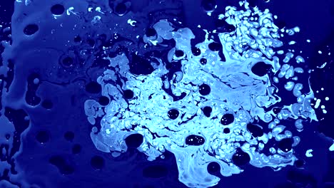 blue and white watercolor ink in oil water. cool trending screensaver.