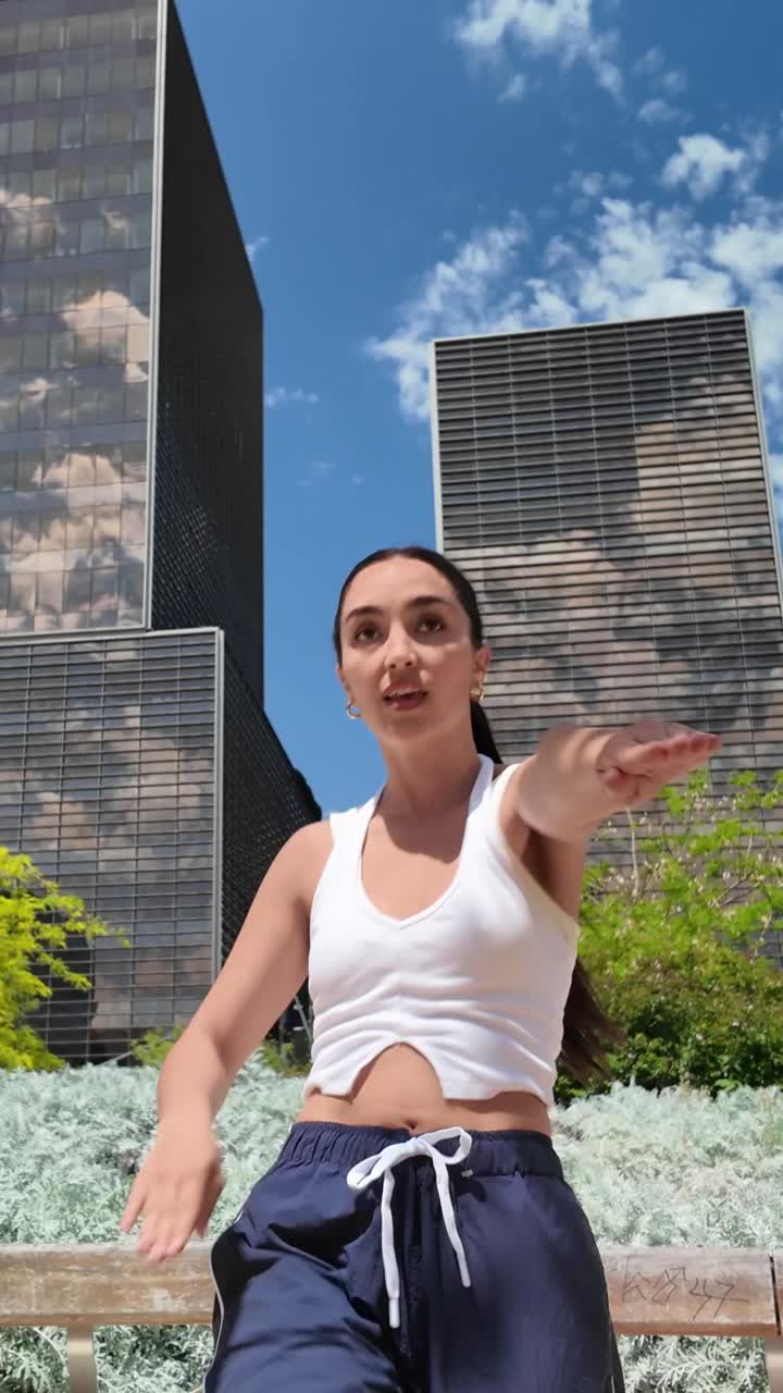 Woman exercising outdoors in an urban environment