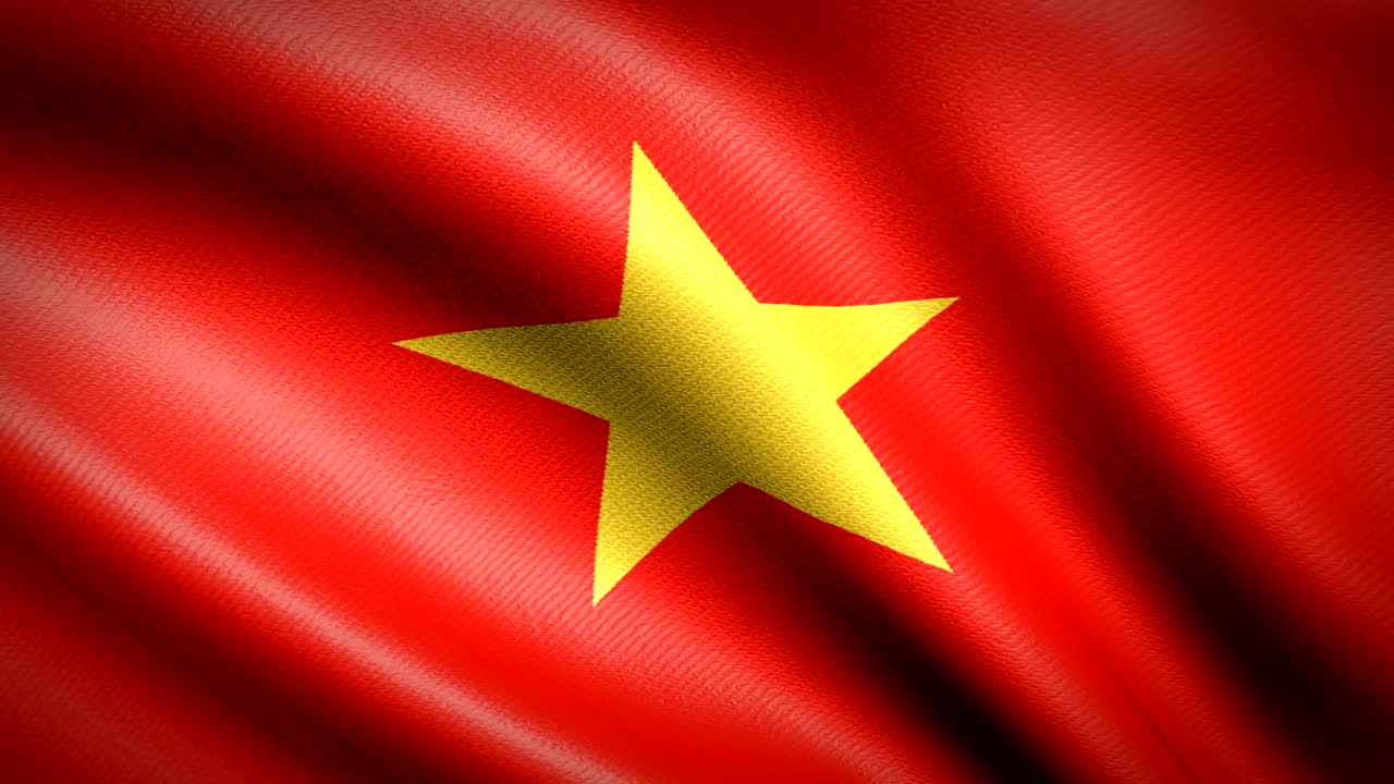 bandera de vietnam. animación de bucle sin costuras. video de alta definición en 4k