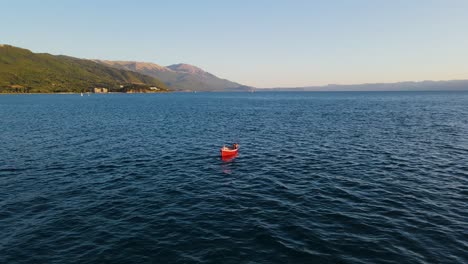 north macedonia lake ohrid sunset drone footage 9.mp4