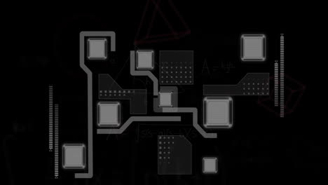 animación del procesamiento de datos con una red de conexiones