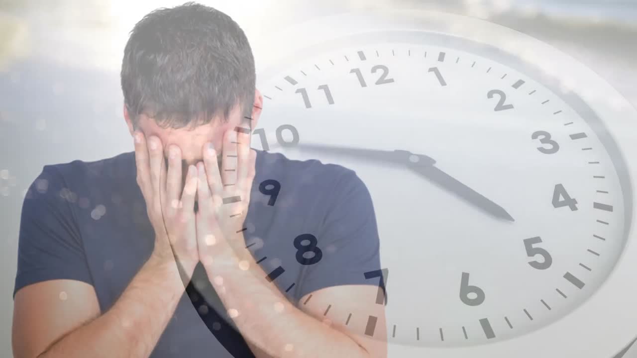 animación digital del hombre preocupado 4k