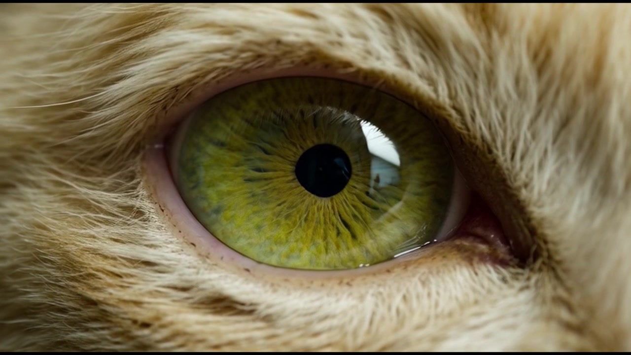 Primo piano estremo di un occhio di gatto che ammicca