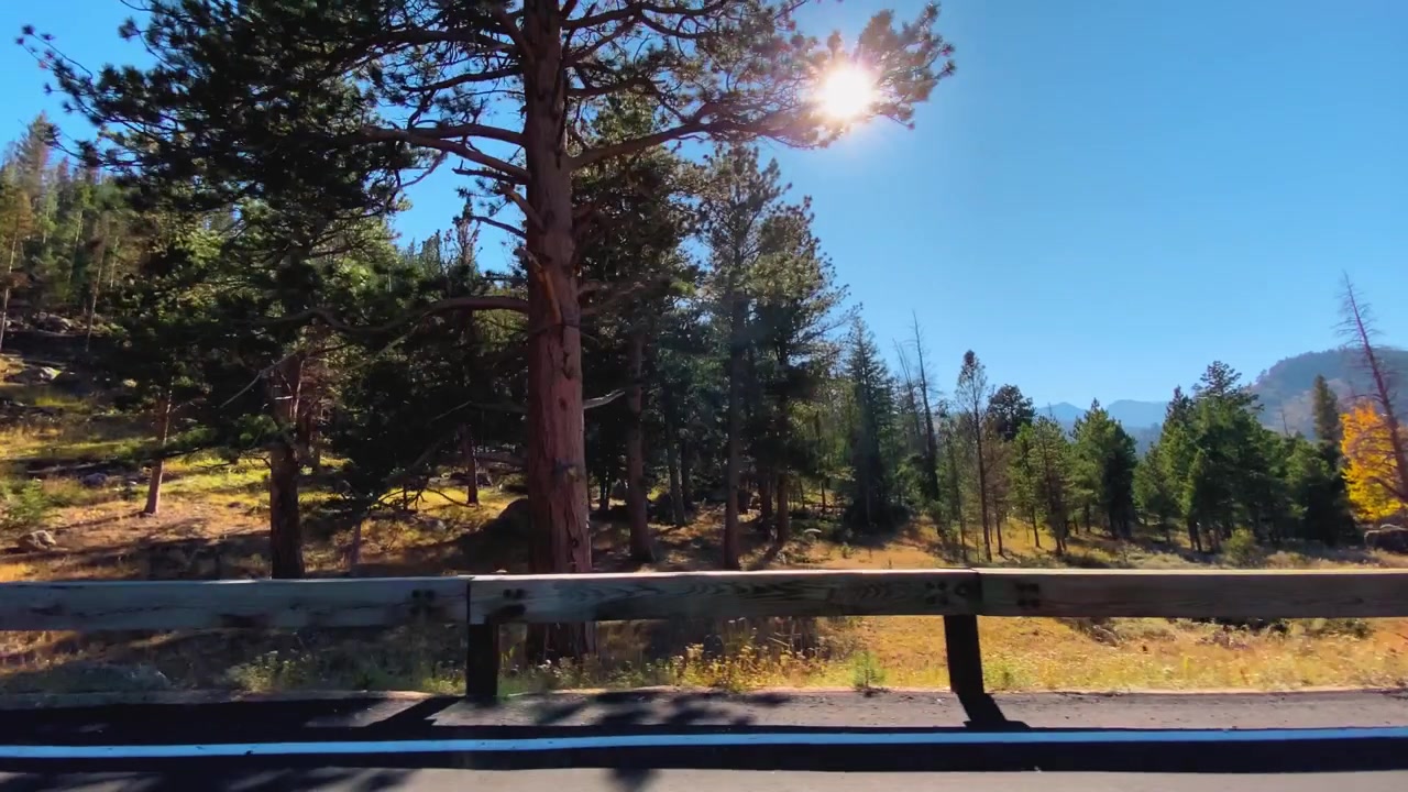 Driving through rocky mountain national park