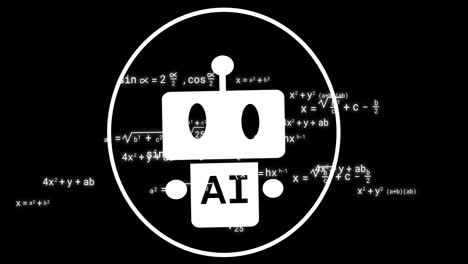 animation of scientific data processing over chat bot on black background