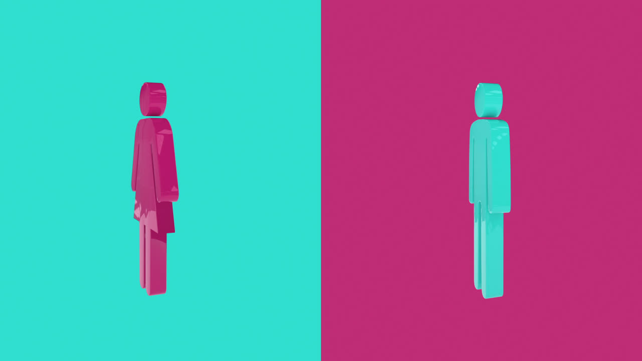 hombre y mujer 3d rotando