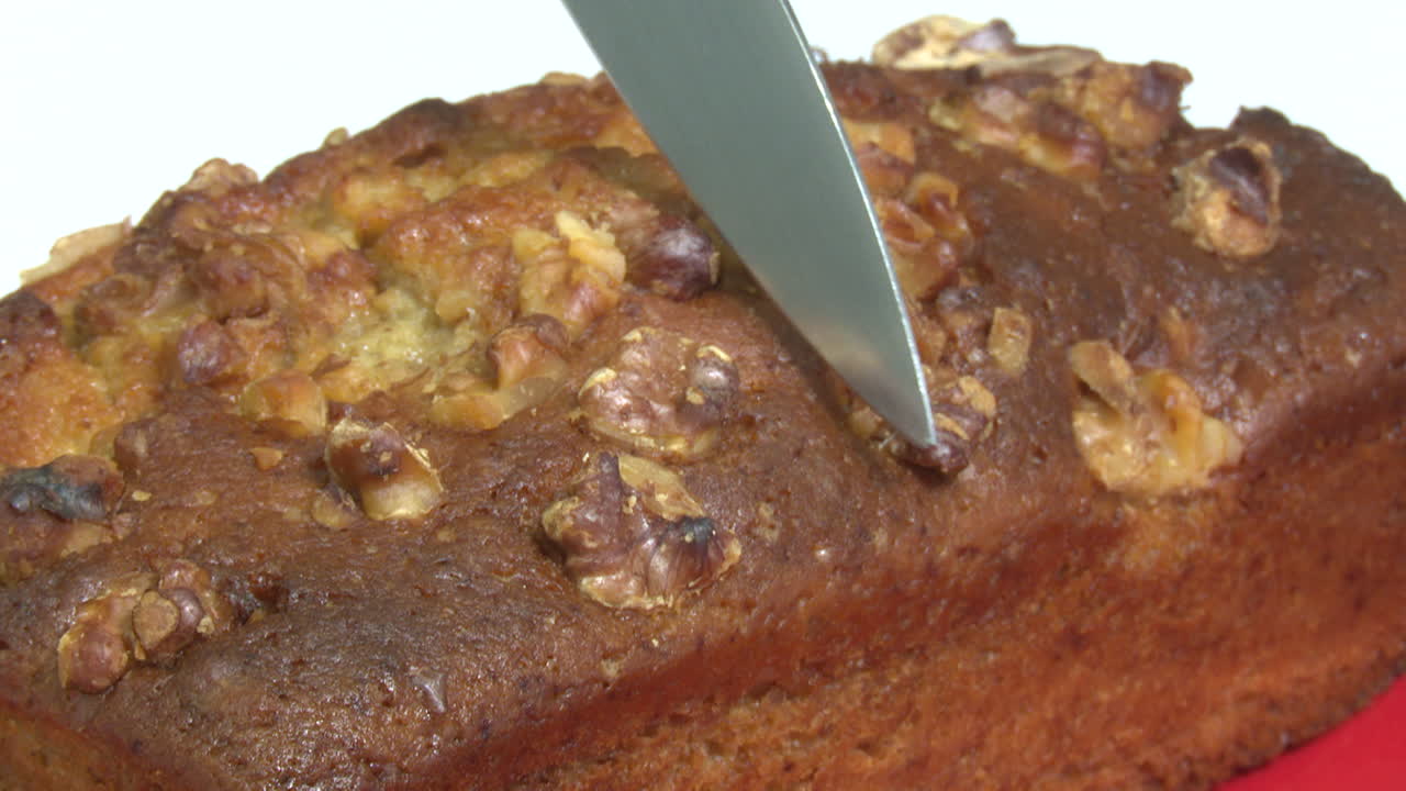 Sliced Banana Bread with Walnuts