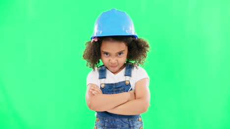 portrait, green screen and an angry girl