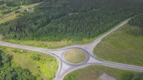 aerial view of roads, forests, and landscapes