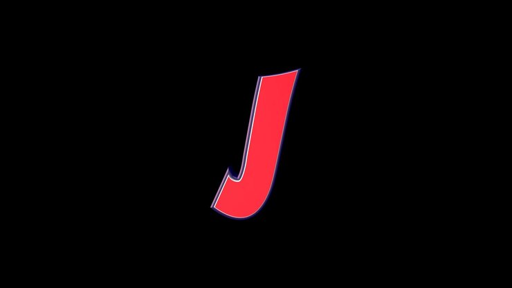 Lettera J dell'alfabeto in stile fumetto, con Alpha Matte, Loop.