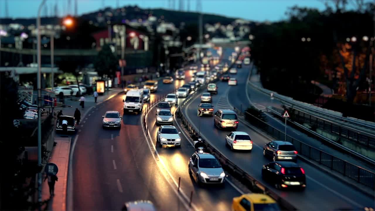 야간 에 도시 도로 에 있는 넓은  ⁇  타임  ⁇ 스 교통 1