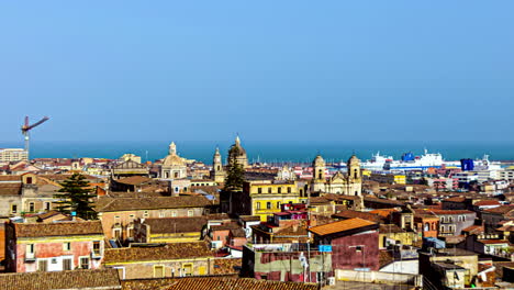 Horizonte-De-Palermo,-Italia-Desde-Belvedere-Montepellegrino