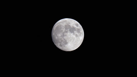 Isolated-Full-Moon-Glowing-In-Night-Sky,-Astronomical-Lunar-Phase