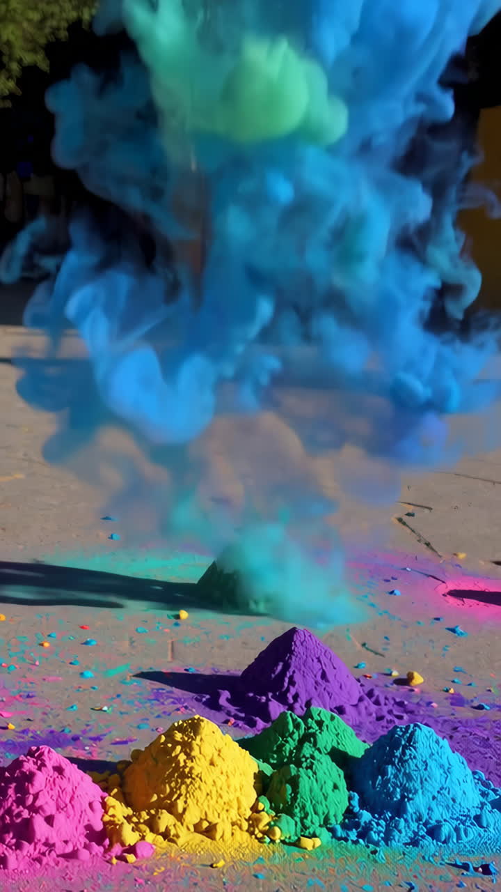 Esplosione di polvere Holi colorata