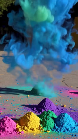 colorful holi powder explosion