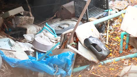 trash accumulation at khlong lat mayom market