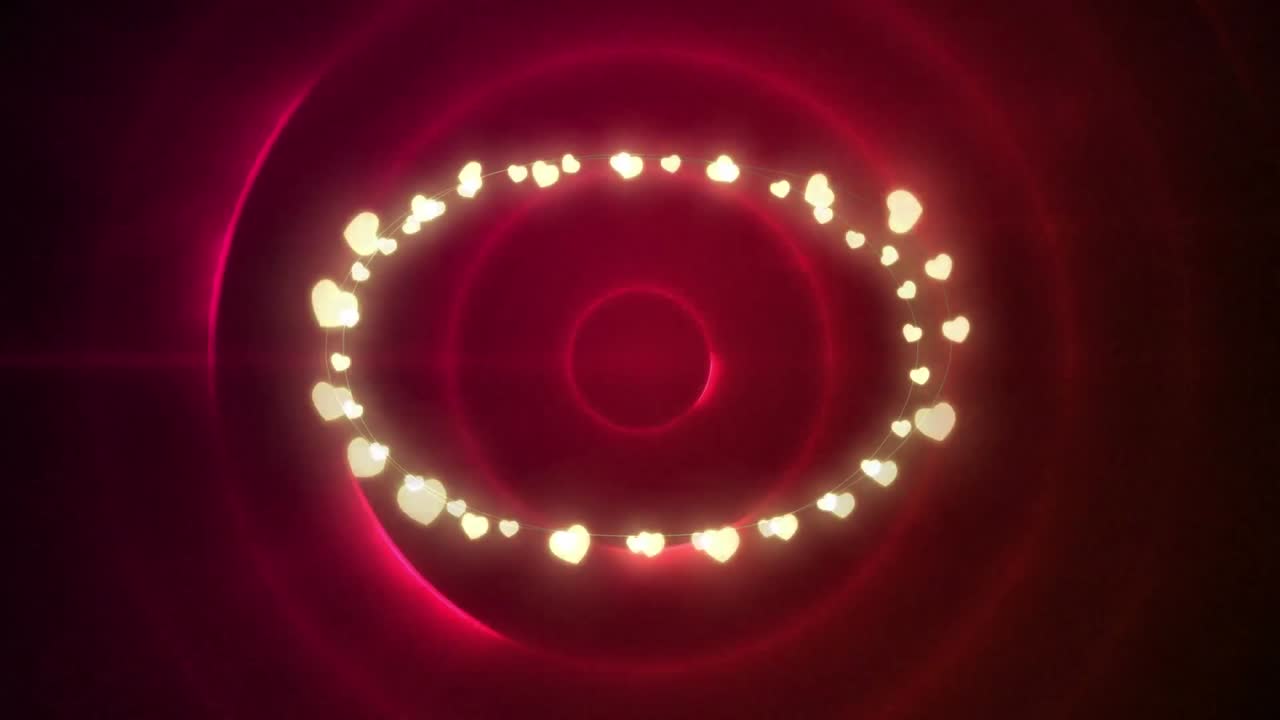 크리스마스 장식의 애니메이션 요정 빛은  ⁇ 은 원 위에 복사 공간과 함께