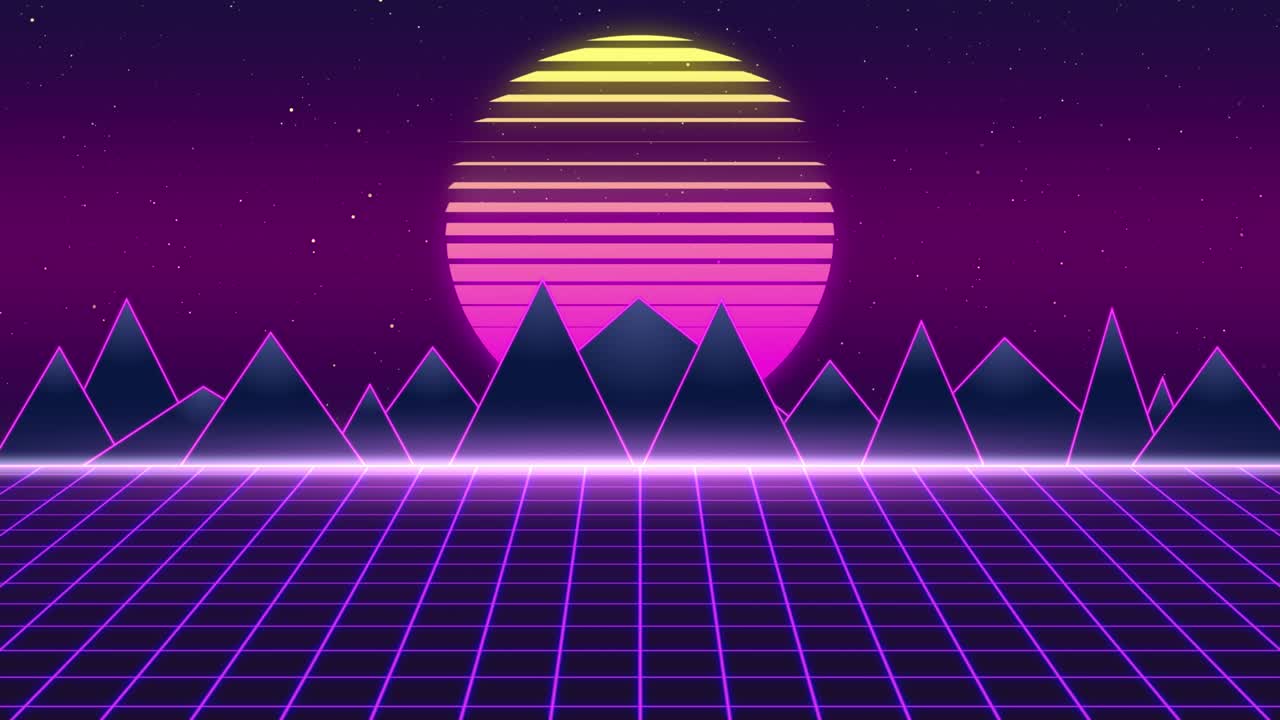 애니메이션 레트로 풍경 배경