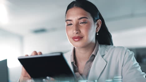 Tablet,-woman-or-scientist-in-laboratory