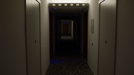Empty Hotel Corridor at Night